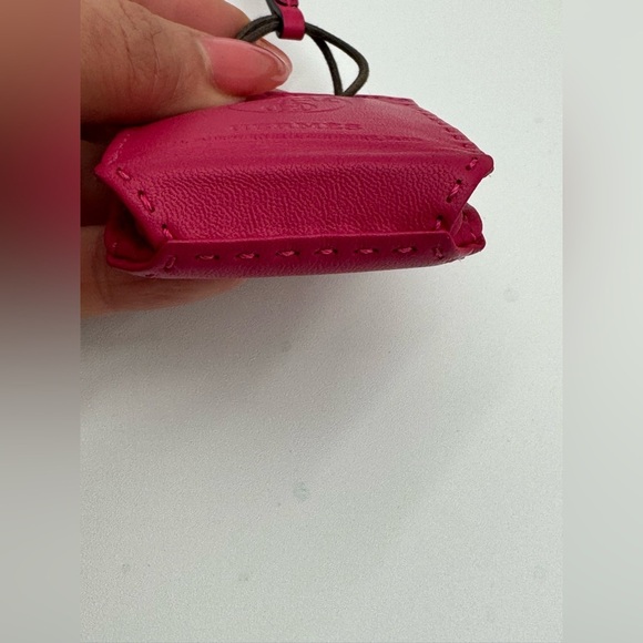 Authentic Hermes Sac Orange Bag Charm in Rose Mexico with Original Box - Picture 9 of 11